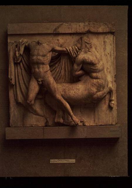 A Lapith killing a Centaurmetope XXVII from the south side of the Parthenon von Anonymous