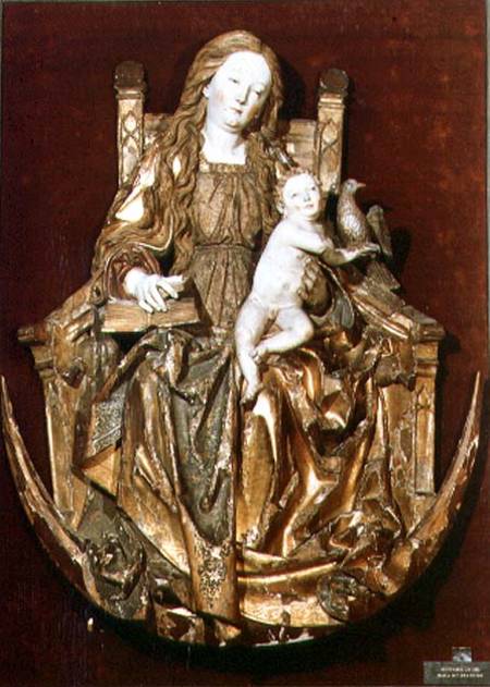 Madonna and Child Enthroned above a crescent moon attributed to Niklaus Weckmann (1482-1526) von Anonymous