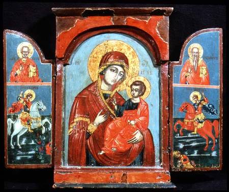 The Mother of God Hodegetria and SaintsMacedonian icon von Anonymous