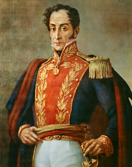 Simon Bolivar (1783-1830) (chromolitho) von Anonymous