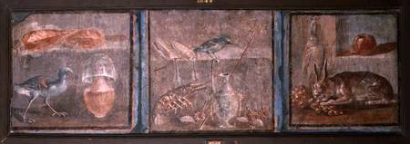 Still Life of Birds, a Lobster and a Rabbit,from Herculaneum von Anonymous