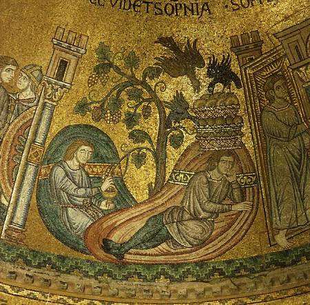 The Story of Joseph, the Dream of the Vintner and the Baker,Mosaic in the Fourth Cupola of the San M von Anonymous