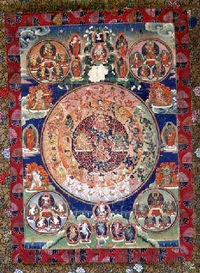 1961.70 Thangka of peaceful and wrathful Deities 19th-20th