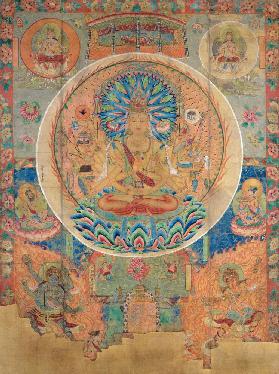 Ch.xxvviii.006 The Mandala of Sahasrabhuja Avalokitesvara, Tunhuang 9th centur