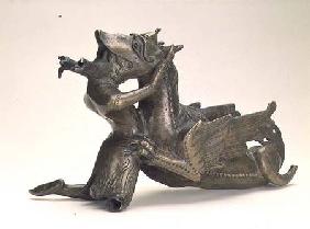 Bronze knight and dragon aquamanileLotharingia c.1200