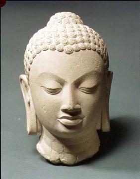 Buff sandstone head of the BuddhaSarnath 5th centur