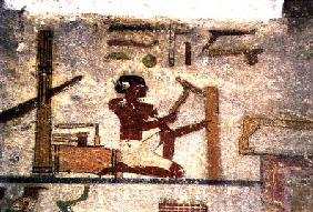 Carpenter's Workshop, detail from a tomb wall painting,Egyptian Old to Mid