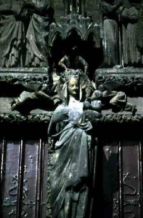 Central trumeau figure of the Virgin and Child from the South Transept Portal c.1260