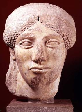 Colossal head of a Goddess, probably late Archaic to early Classical,Greek c.500 BC