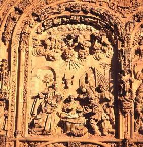 Detail of the exterior depicting the Adoration of the Shepherds 16th centu