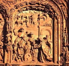 Detail of the exterior of San Estabandepicting the Adoration of the Magi 16th centu