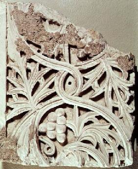 Fragment of limestone frieze from monastery of Apa Jeremias mid-6th ce