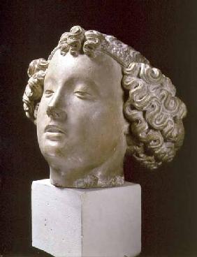 Head of an Angel, front view,fragment from a statue 16th centu