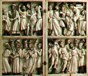 Ivory diptych with gospel subjectsFrench 14th centu