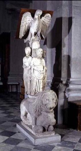 Lectern carrying the symbols of the four Evangelists