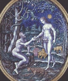 Limoges plaque depicting Adam and Eve c.1570