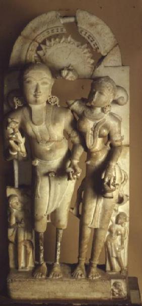 Marble memorial stone of Queen Kelachcha Devi, Gahadavala dynasty, Garh Alwar 1182
