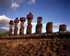 Monolithic Statues on Ahu Nau Nau at Anakena Beach c.1000-160