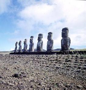 Monumental figures or moai on a ceremonial platform or ahusPolynesian c.1000-150