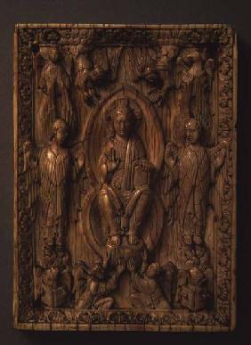 Plaque depicting Christ Enthroned in Glory, German,from Cologne 11th centu