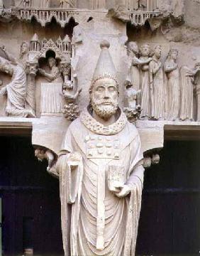 Pope Calixtus I (d.222) trumeau figure from the central 'Calixtus' Portal of the North transept c.1225-30