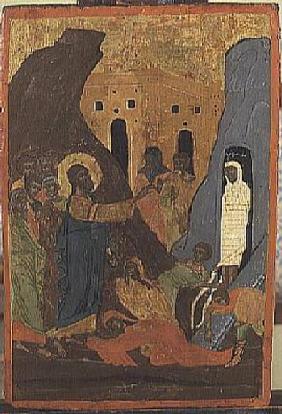 The Raising of LazarusGreek Icon early 19th