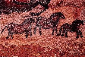 Rock painting of tarpans (ponies) c.17000 BC