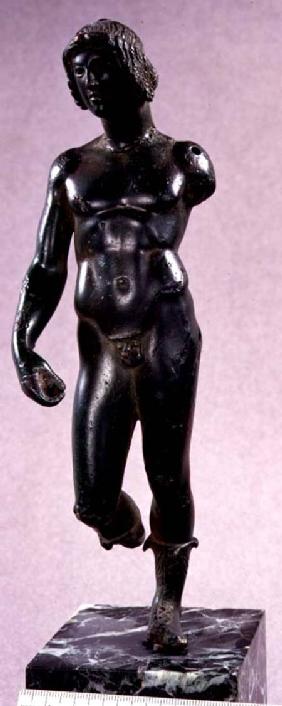 Statuette of a nude male wearing boots, possibly Dionysus, from Argive,Greek c.460-450