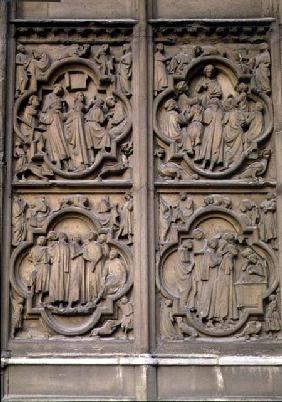he 'Student' reliefs, from the lower zone of the south transept portal, depicting The Life of St. St 1250s