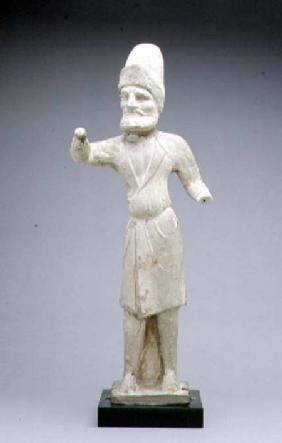 Tomb figure of a groom or merchant, Chinese,Tang Dynasty 7th-8th ce