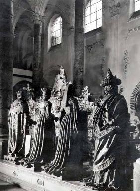 Tomb of Maximilian I (1459-1519); view of four bronze figures of mourners 16th centu