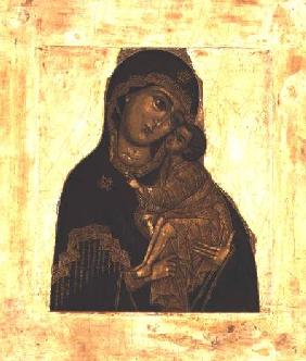 Virgin of the Don embracing the blessing Christ ChildRussian icon 17th centu