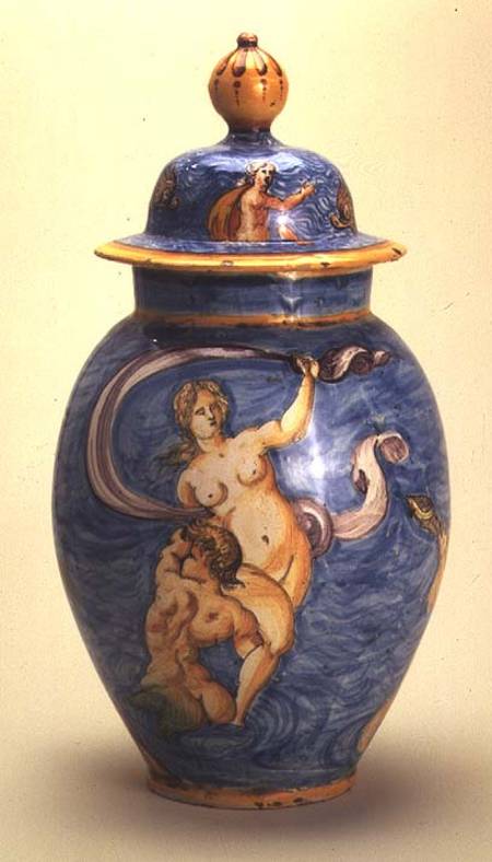 Vase, decorated with sea deities,Nevers von Anonymous