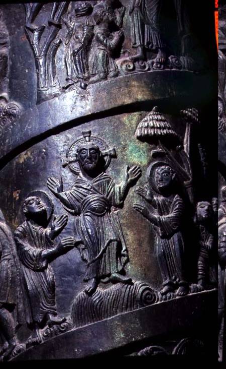Healing the Blind, detail from the Column of Christ von Anonymus
