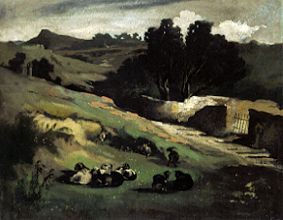 Landschaft mit Ziegen von Anselm Feuerbach
