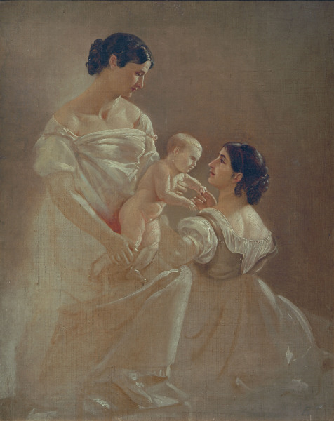 Zwei Frauen mit Kind von Anselm Feuerbach