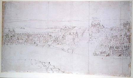 Durham House to Barnard's Castle, from 'The Panorama of London' von Anthonis van den Wyngaerde