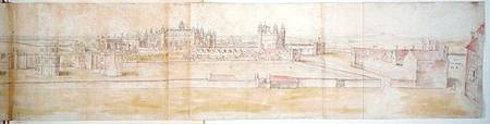 Hampton Court Palace from the North, from 'The Panorama of London' von Anthonis van den Wyngaerde