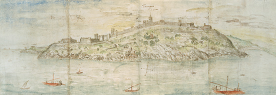 Panoramic View of Tarragona, Spain  and von Anthonis van den Wyngaerde