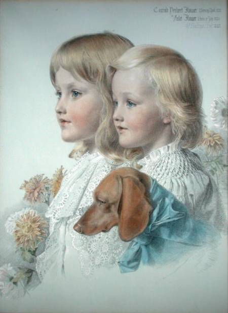 Portrait of Conrad and Violet Flower von Anthony Frederick Augustus Sandys