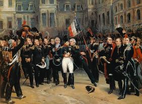Napoleon I Bidding Farewell to the Imperial Guard in the Cheval-Blanc Courtyard at the Chateau 1825