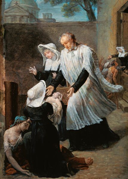 St. Vincent de Paul Helping the Plague-Ridden von Antoine Ansiaux