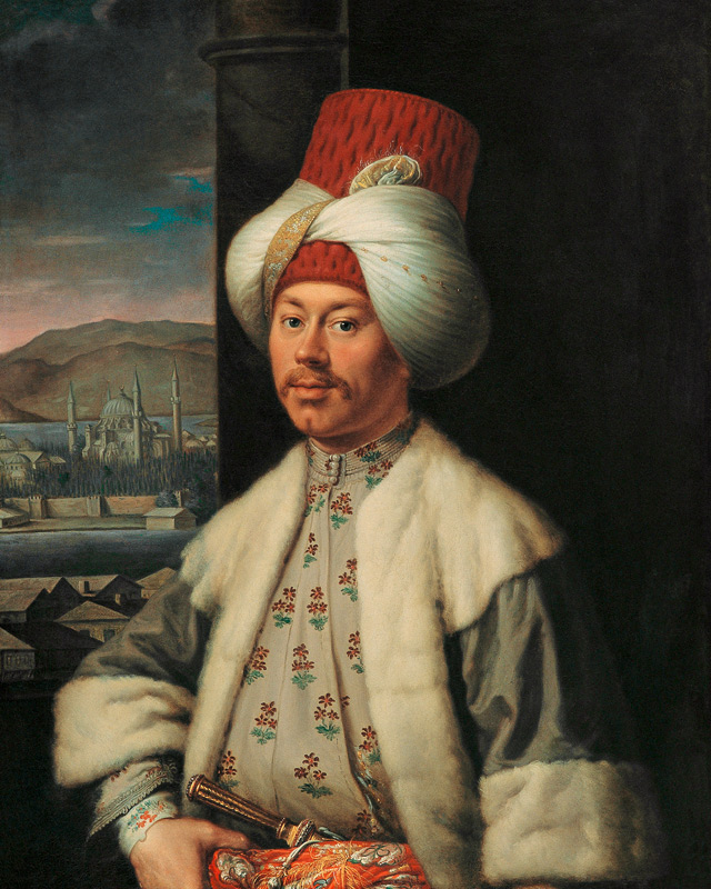 Porträt von Europäer im türkischen Kleid von Antoine de Favray