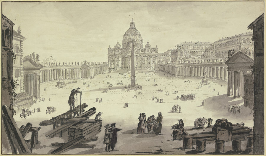 St. Peter mit dem Petersplatz in Rom von Antoine François Peyre