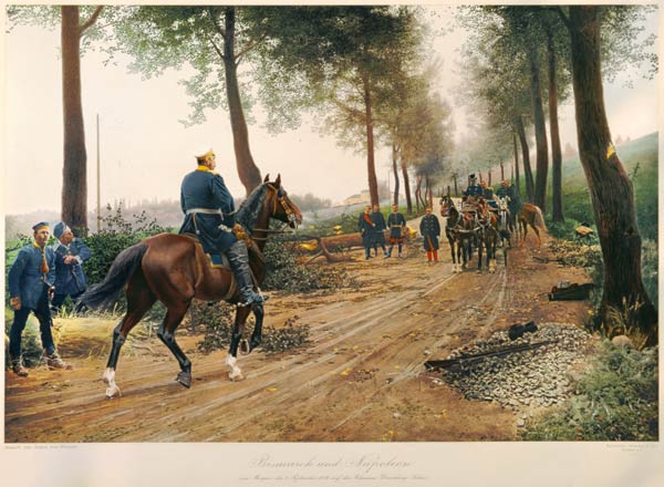 Bismarck and Napoleon meeting at the Chaussee von Donchery on the 2nd September 1870 von Anton Alexander von Werner