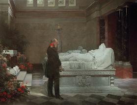 Wilhelm I. am Sarkophag Königin Luises