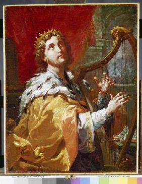 König David beim Harfenspiel