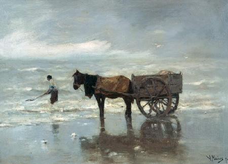 Pferdekarren am Strand (Tangsammeln) 1880