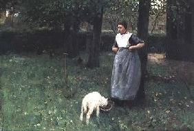 Larener Woman with a Goat c.1885