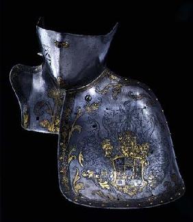 Shoulder and neck piece of a suit of armour, 1560 19th